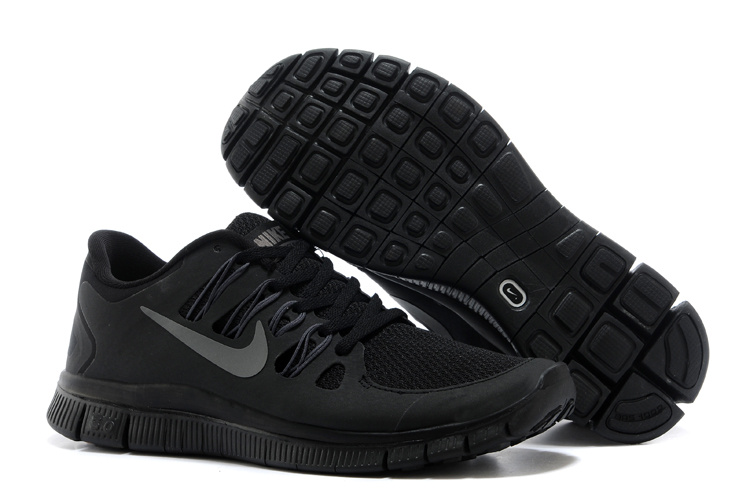 Nouveau Nike Free 5.0 Plus Les Hommes En Noir Gris Fonce